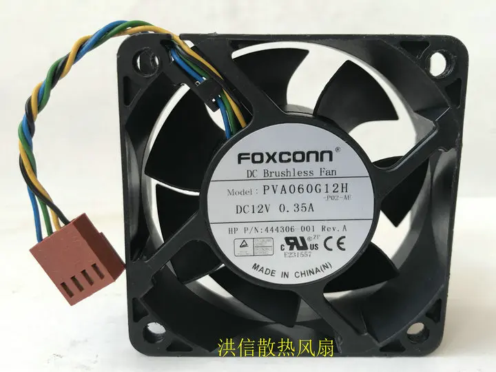 

Бесплатная доставка оригинальный Foxconn 6025 pva060g12h DC12V 0.35A четырехпроводной ШИМ-контроль скорости 6 см охлаждающий вентилятор