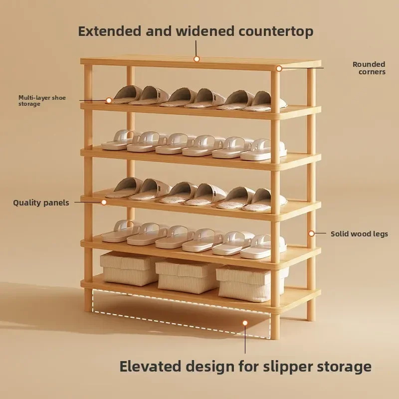

Wooden Shoe Rack Simple And E****mical Household Multi-layer Storage Rack Rental House Dormitory Shoe Cabinet Storage Artifact