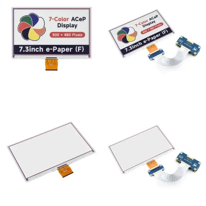 Waveshare 7.3inch Acep 7-color E-paper E-ink Display Module, 600×448/800×480 Pixels ,spi Communication