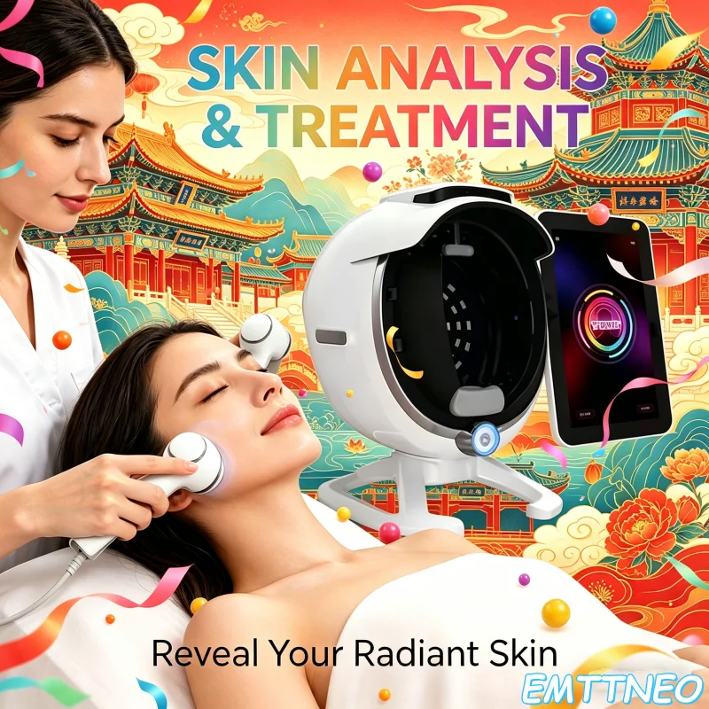 

Анализатор кожи Bitmoji 3D Advanced A6 Magic Mirror для комплексного анализа лица с портативным сканером кожи