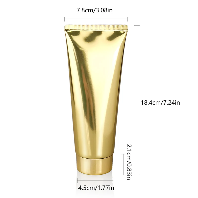 1/5PCS GOLD Squeeze ขวด 200ml เติมหลอดเครื่องสําอางค์โลชั่นครีมทามืออลูมิเนียมพลาสติกคอนเทนเนอร์ DIY