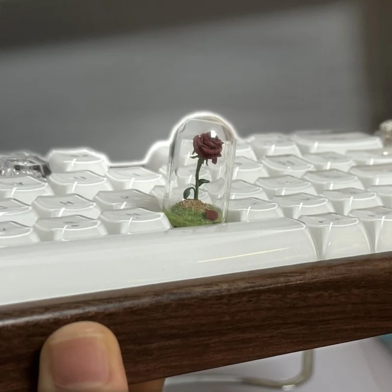 Little Prince Rose Fox Keycap Glass Cover Cross Axis Mechanical Keyboard Keycap B612 Planet Personalized Gift Anime Theme Keycap