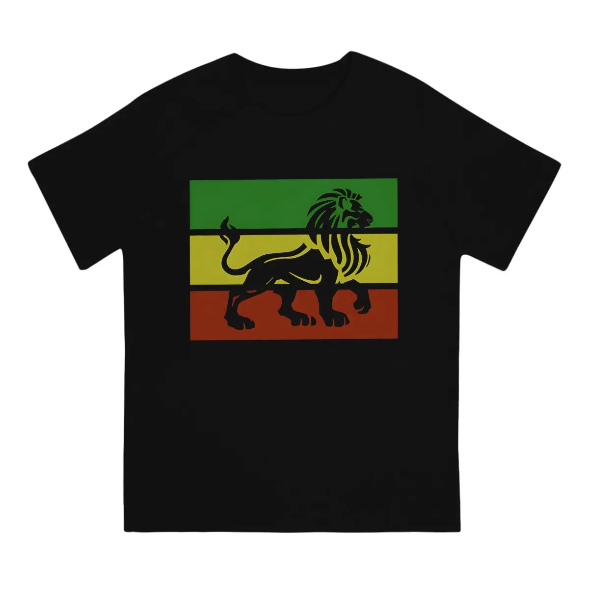 Jamaica Lion TShirt Black Rasta Basic Polyester T Shirt Homme Men Clothes Printing Big Sale