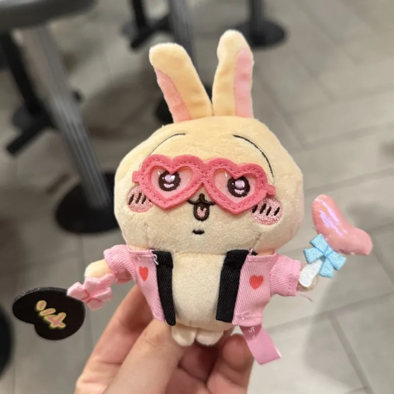 Usagi Take Light Stick Take A Fan Heart-Shaped Glasses Plush Stuff Toy Keychain Crossbody Bag Pendant Birthday Gift Friends ﻿ view 6
