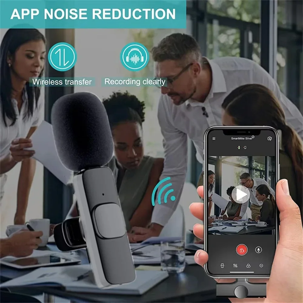 ラベリアワイヤレスミニマイク,ポータブル,オーディオ,ビデオ録画,iPhone, Android,長寿命,ライブブロードキャスト,ゲーム用
