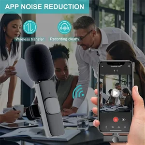 Portable wireless lapel microphone, audio and video recording, mini iphone microphone, android, long -term battery, live broadcast, games 7 Main Sales Recording - №4