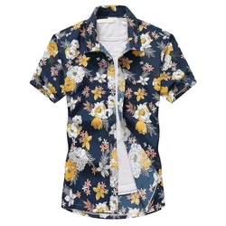 Fashionable Flowers Pattern Shirts For Men Plants 3D Printed Hawaiian Shirt Beach Short Sleeve Fashion Tops Blouse Aloha Shirts