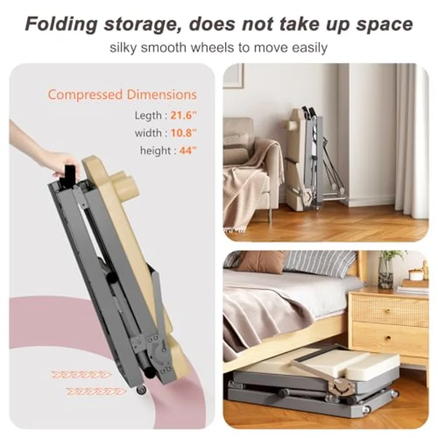 Foldable Pilates Reformer Machine for Home Gym 330lbs Capacity with Alloy Springs 5 Elastic Bands Space-Saving Design for Begin - Image 2