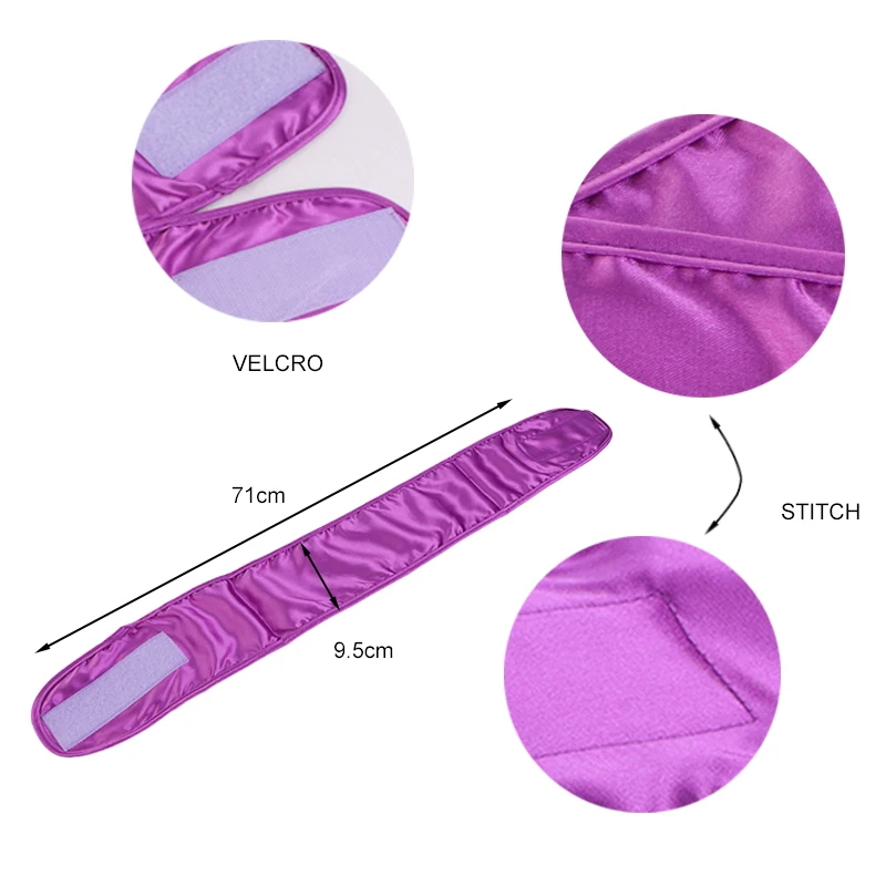 2PCS/LOT Silky Satin Adjustable Headband Make Up Head For Women Sleeping Yoga Spa Bath Nonslip Hair Wrap Strips Wash Face