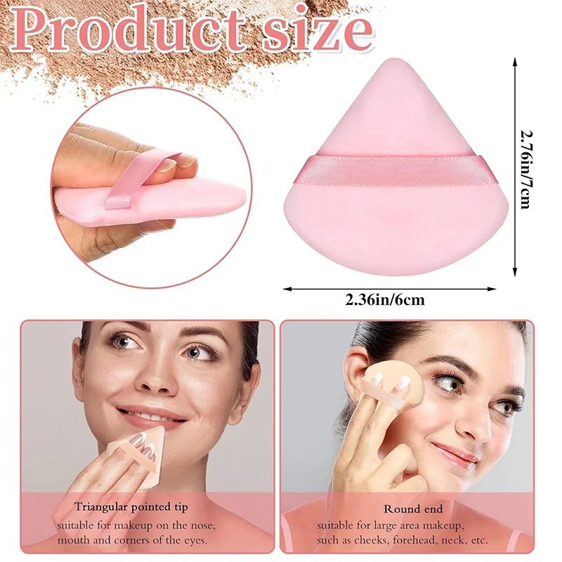 Spugna per trucco triangolare per feste di Natale: applicazione precisa per occhi, naso e viso intero con nastro di raso rosa