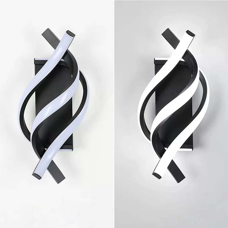 Moderne LED-Wandleuchte, spiralförmige Wandleuchte, gebogenes Design für Wohnzimmer, Esszimmer, Schlafzimmer, Nachttisch, Arbeitszimmer, Gang, Dekor, Beleuchtungskörper