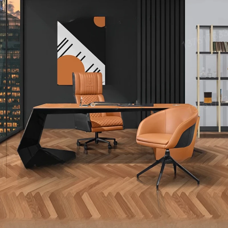 Working Asthetic Storage Desk Executive Manager Big Long Office Computer Table Standing Study Modern Escritorio Home Office