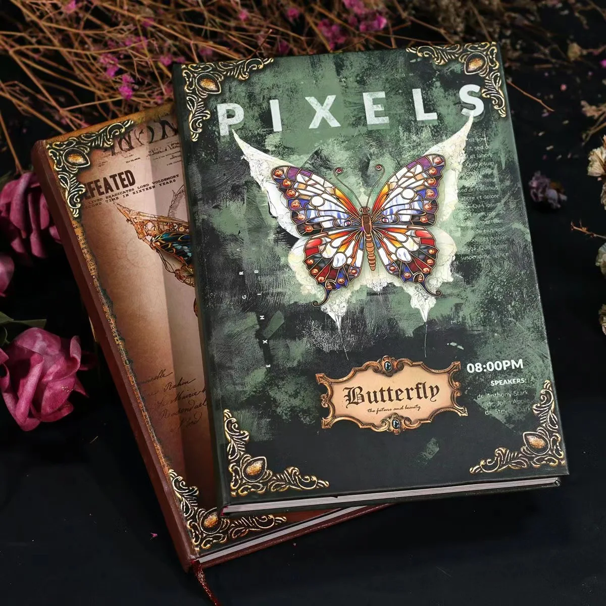 Notatnik Gotycki Motyl Retro Europejski Notes 110 Kartek Pełny Kolor Strona Piękna Ilustracja Dziennik — zdjęcie produktu 4