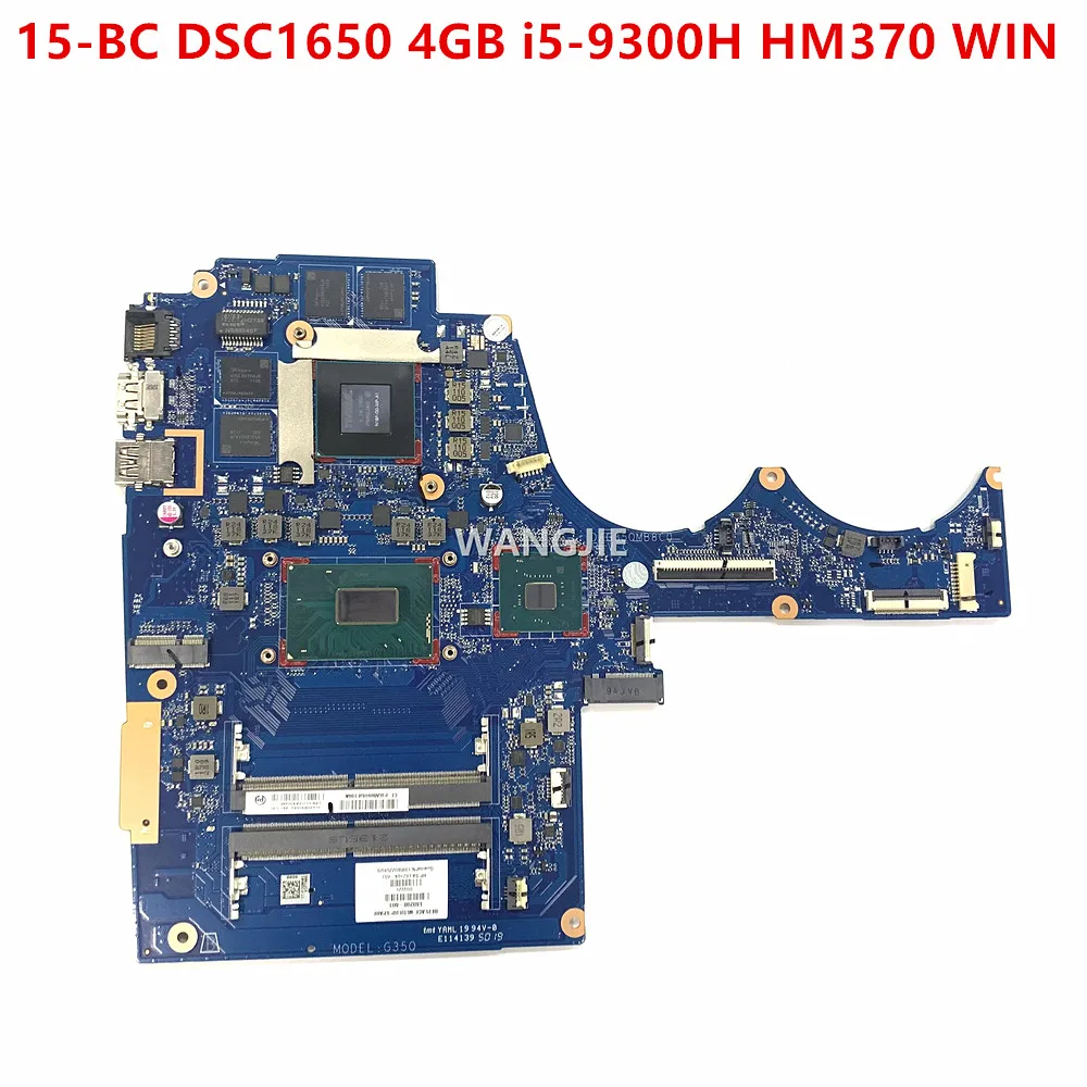 

DAG35QMB8C0 For HP Pavilion 15-bc502TX 15-BC TPN-Q173 Laptop Motherboard L60208-601 L60208-001 DSC1650 4GB i5-9300H HM370 WIN