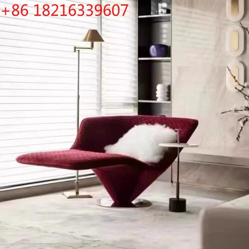 YAO A  Minimalist special-shaped fiberglass single geometric armrest leisure chair  lobby model room lazy recliner