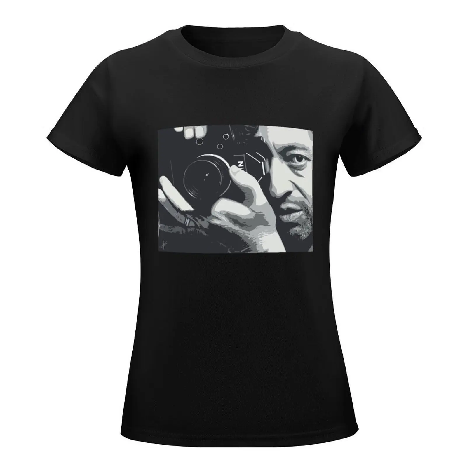 Serge Gainsbourg digital art portrait T-Shirt korean fashion cute clothes anime clothes Women's tops