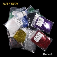WIFREO-Materiales de doblaje de mosca larga, fibras sintéticas brillantes para Ninfa, salmón, Baitfish Streamer, Dub de hielo, 6,5 cm, 3g por paquete