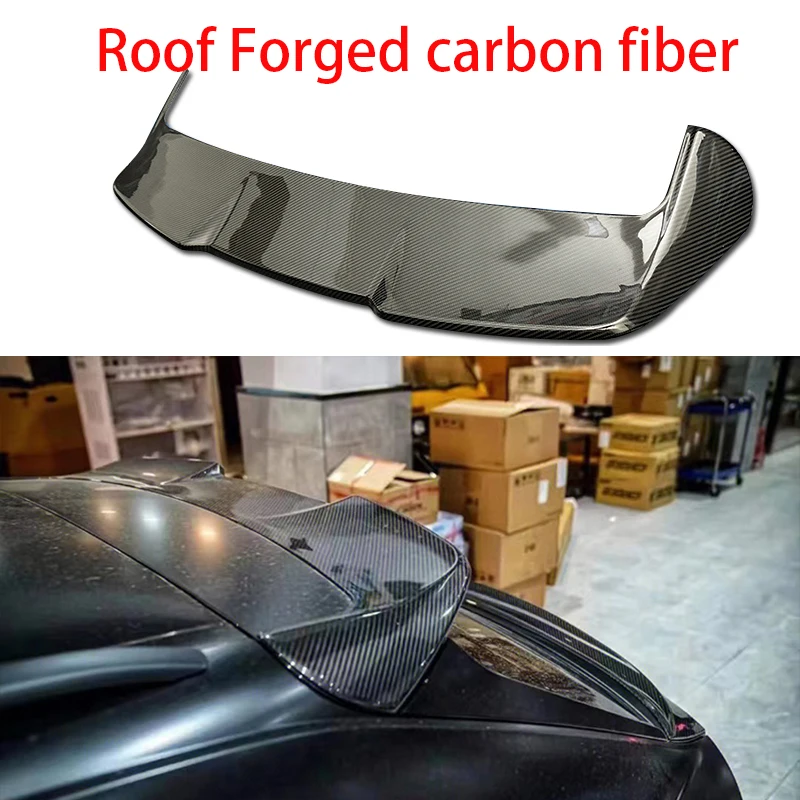 Voor Audi Q8 Sq8 2018 2019 2020 2021 2022 2023 Hoogwaardige Koolstofvezel Auto Achtervleugel Kofferbak Lip Dak Spoiler - afbeelding 1