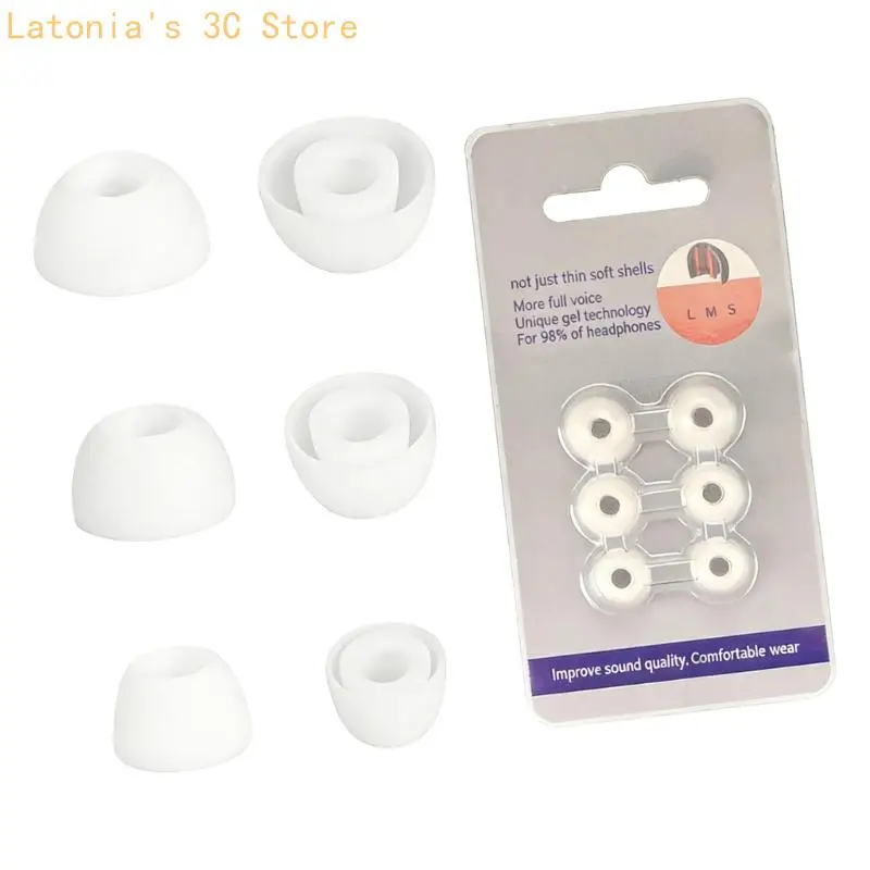 3 Paar Ohrstöpsel zur Geräuschreduzierung, flexibles Silikondesign, rutschfest, für Buds X3UB – Detail 4