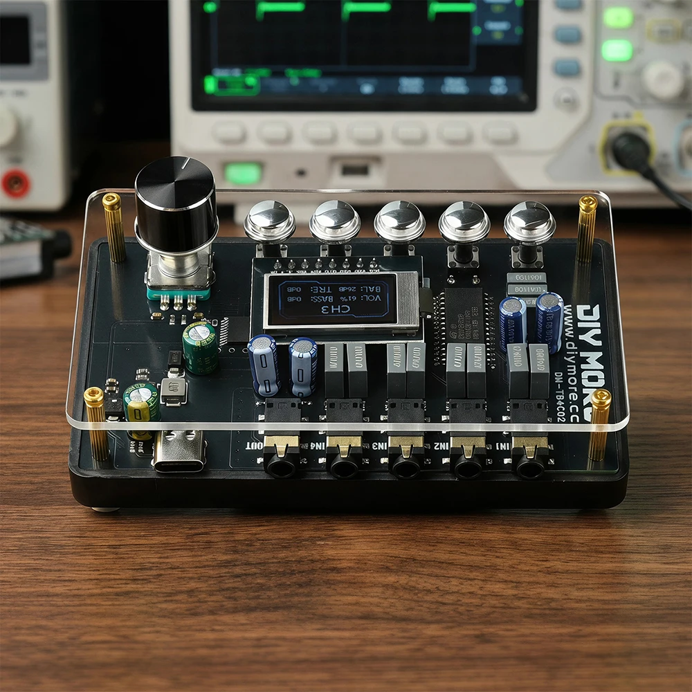 DC 5V TDA7440 CW Audio-Switcher-Verstärkerplatine mit Klangregelung Typ C-Schnittstelle DM-TB4C02 – Detail 13
