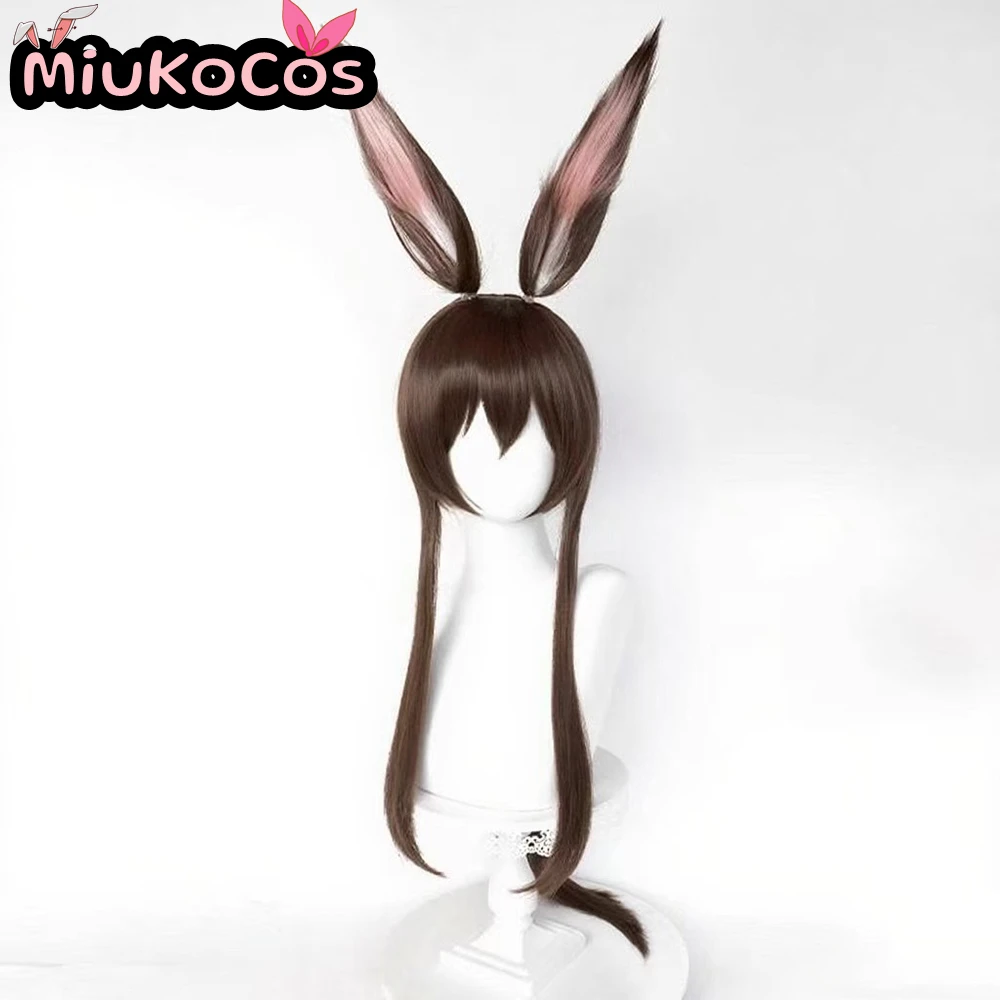 IN STOCK Amiya Cosplay Wig With Ears MiukoCosplay Game Arknights Cosplay