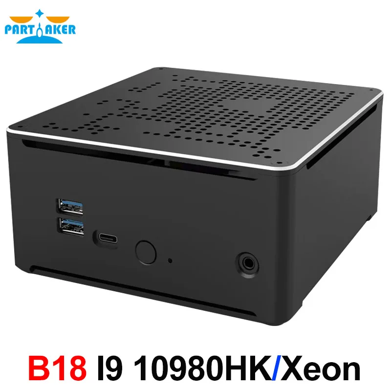 Neuester Mini-PC Intel Xeon E-2176M E-2186M 6-Core 2x DDR4 2x M.2 PCIe 1x 2,5" SATA UHD Graphics 630 Gaming Silent PC HDMI DP WiFi