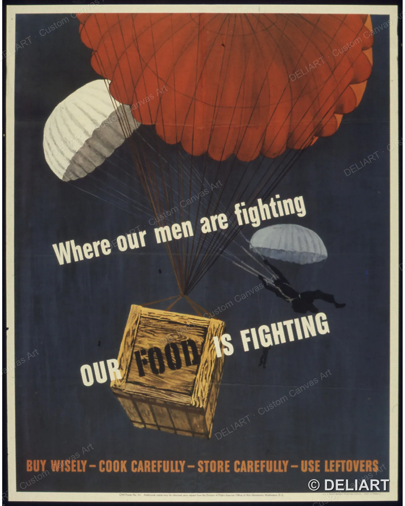 WHERE OUR MEN ARE FIGHTING OUR FOOD IS FIGHTING Vintage WWII Propaganda Canvas Wall Art Poster Print Retro Home Decor Unframed