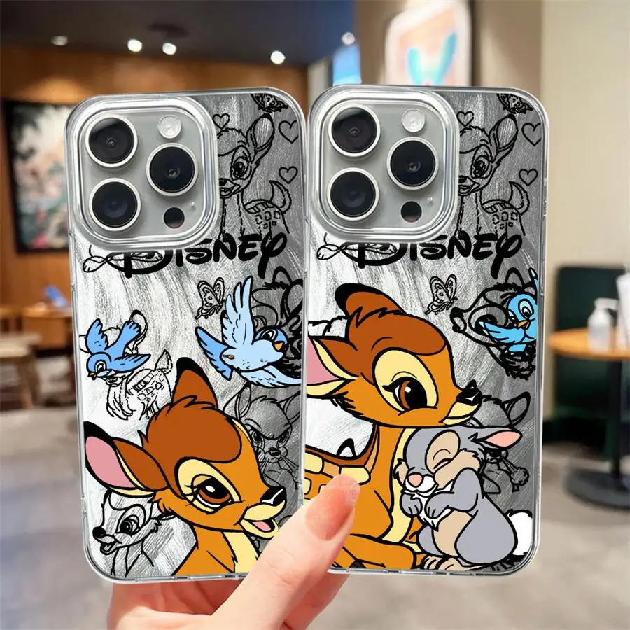 Case for iPhone 13 Pro 14 12 14 Plus 11 16e 15 16 Pro Max Back Phoen Cover Disney Bambi Deer