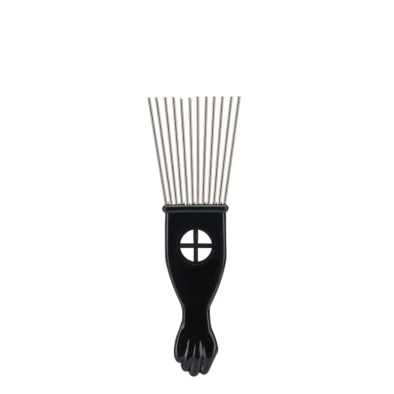 1 Piece Afro Fork Comb Stainless Steel Wide Teeth Hairdressing Brush Metal Pins Pick Hair Styling Tools Insert Curly Hair Comb