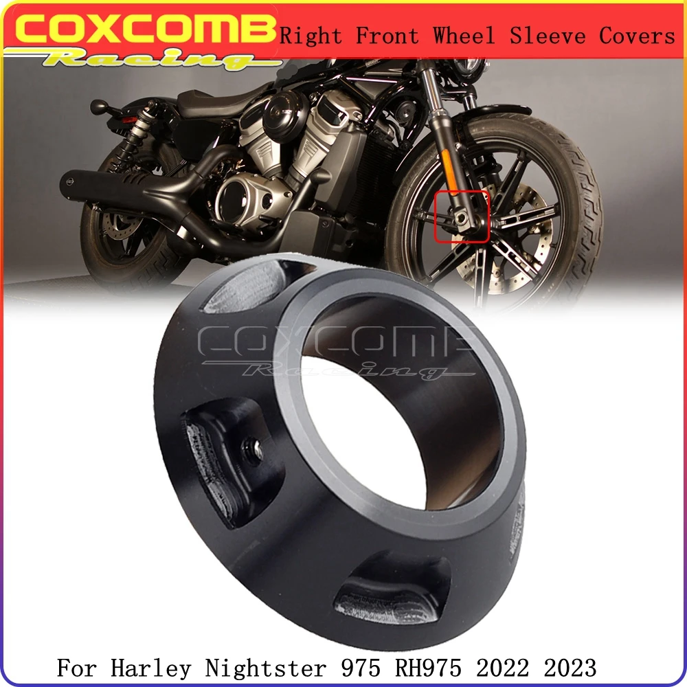 For Harley Nightster 975 RH975 2022 2023 Black Wheel Sleeve Cover Right Front Bushing Covers Aluminium Motorcycle Accessories