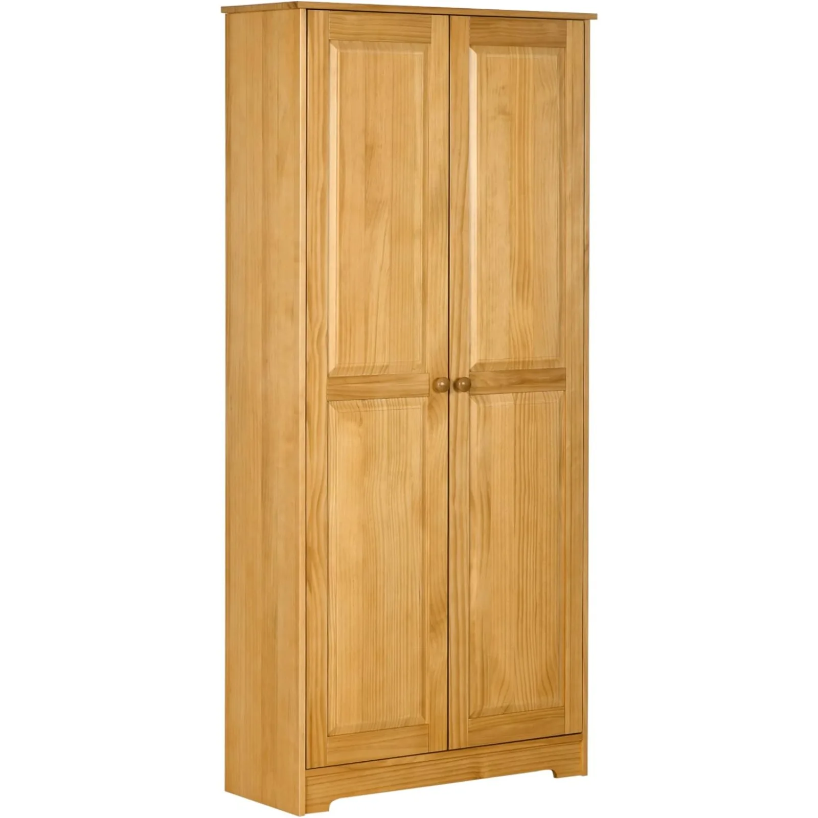 

US 67" Pinewood Kitchen Pantry Storage Cabinet, Freestanding Cabinets with Doors and Shelf Adjustability, Soft-Close Mechanism