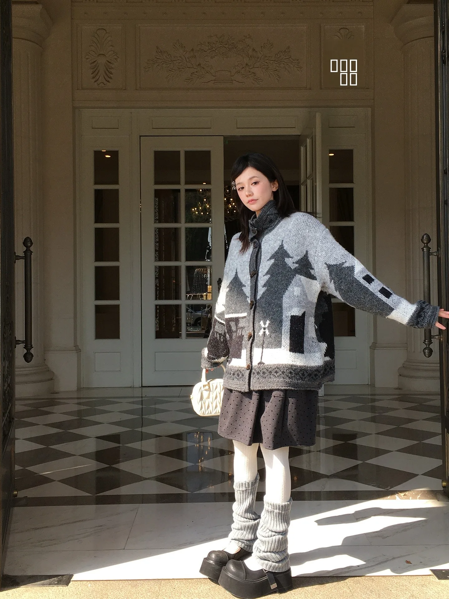 

Женский кардиган Forlions: Зимний вязаный свитер свободного кроя с узором «Исландское поле снега», на пуговицах, повседневный, с длинными рукавами