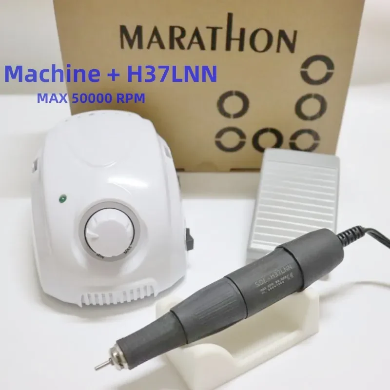 Marathon Champion-taladro eléctrico para manicura, máquina pulidora de uñas con mango de alta calidad, 65W, 50000RPM, 3 cajas de Control