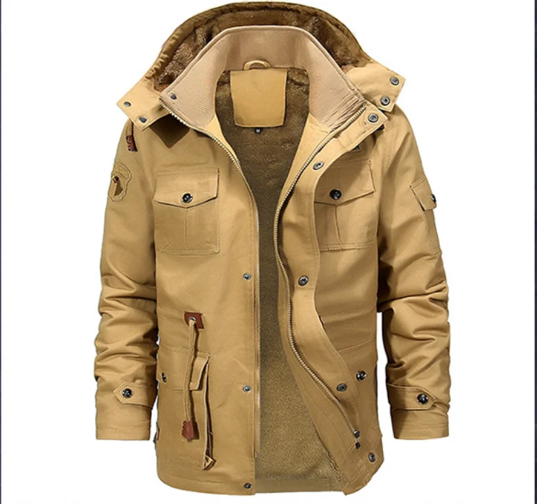 

New men's casual jacket Winter men's heavy cotton wash coat High quality fashion urban medium length men's coat size 4XL