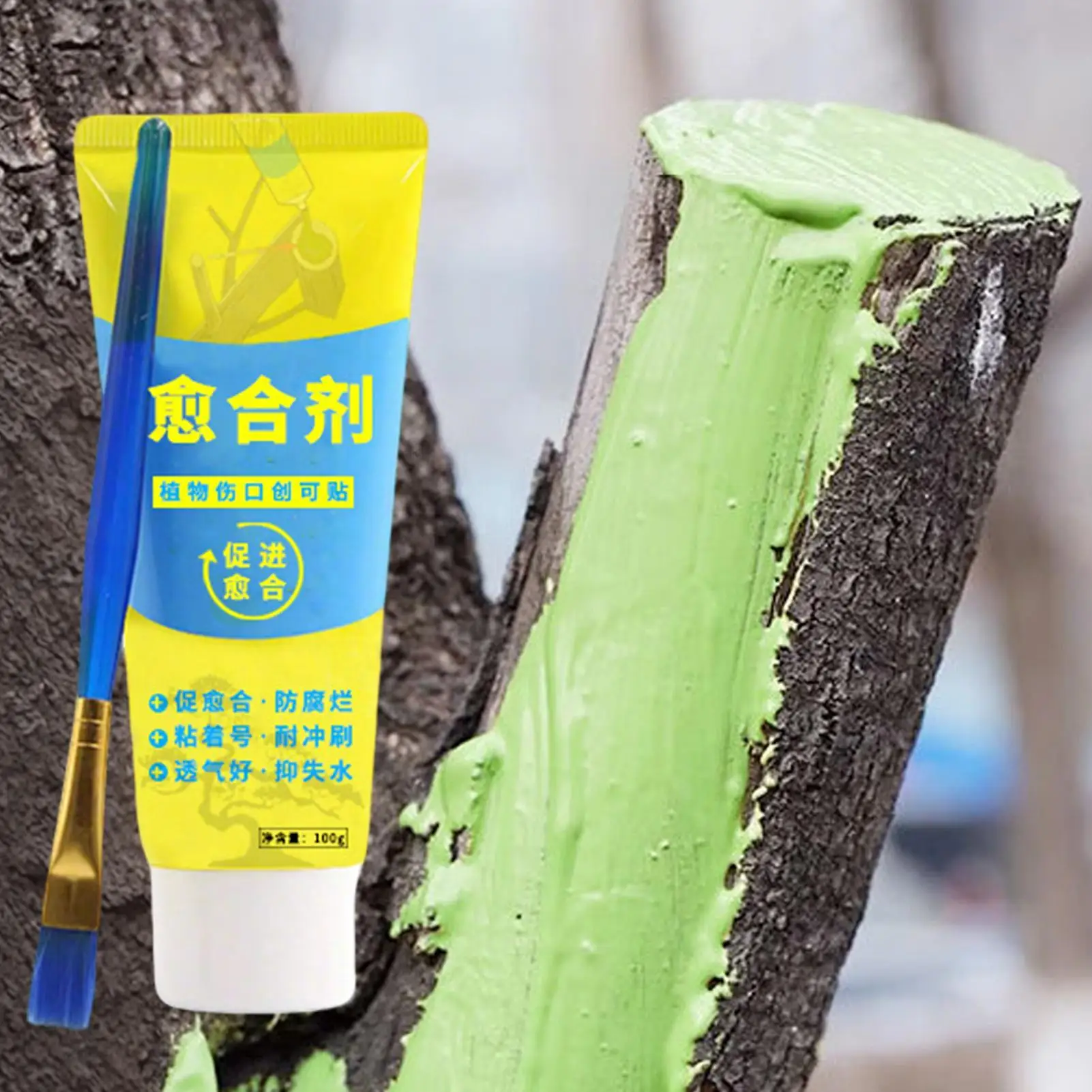 100g Plant Wound Healer with Brush Fruit Tree pruning sealer Tree Wound Bonsai Cut Paste Smear Agent For Branch Tree Repair
