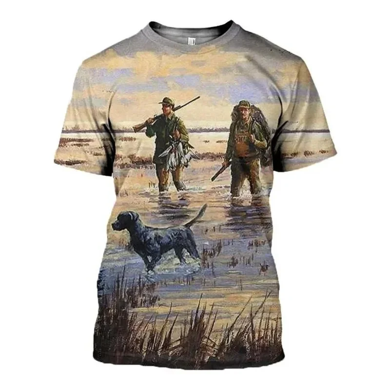 1 Piece Custom Your Picture  New Wild Boar Men Tshirt Jungle Animal Mallard 3D Print Hunt Reed Camouflage T Shirt Guns Hide Deer view 5
