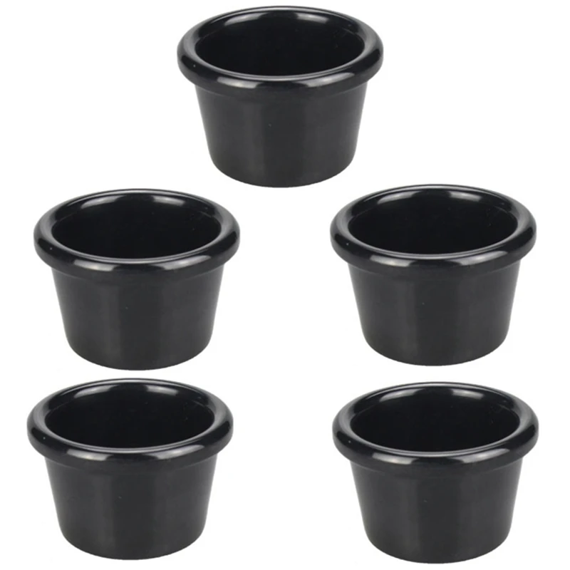 6CM American Tableware Cafe Lounge Bar Special Black Melamine Sauce Cup Sauce Cup Small Bowl, 5PCS