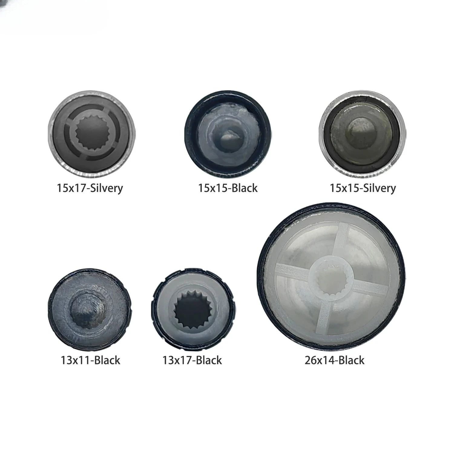 Botão de alumínio para volume de guitarra, 2 peças, tom superior 6mm, para potenciômetro, controle de volume, botões rotativos, diâmetro 13mm 15mm 26mm