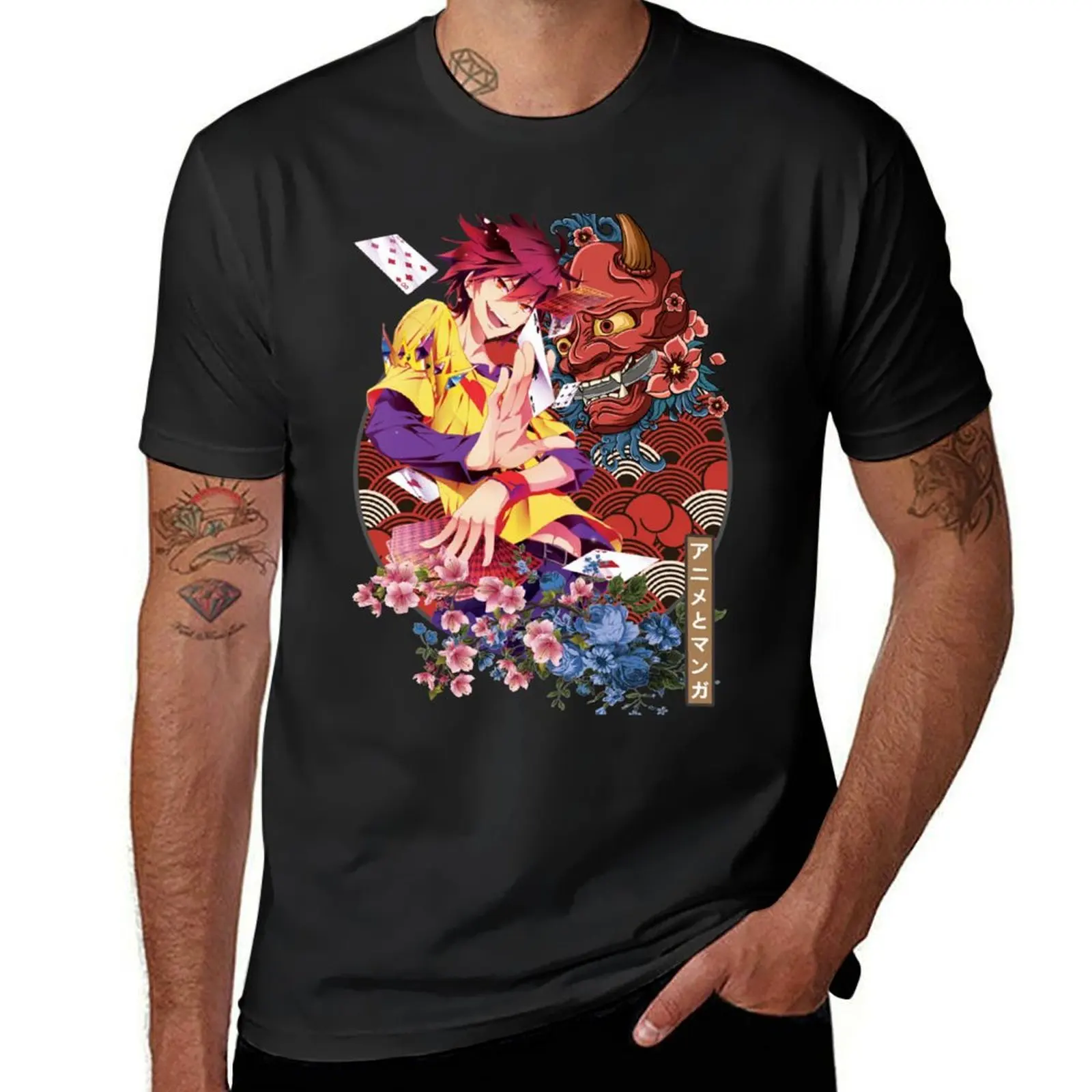 Sora No Game No Life Retro Japanese Design T-Shirt tops blanks Aesthetic clothing t shirt for men