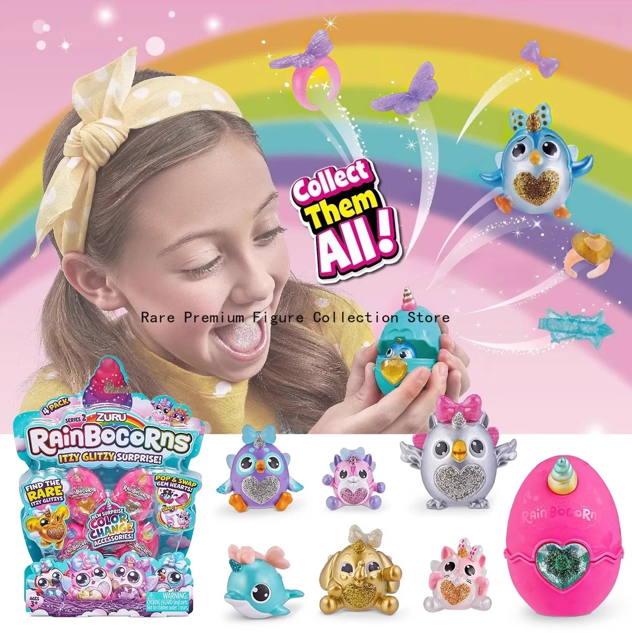 주루 클라우드 웨이브 유니콘 미니 레인보우 매직 에그 & 디노 에그 블라인드 박스 - 피규어 장난감, 남녀 어린이에게 완벽한 선물