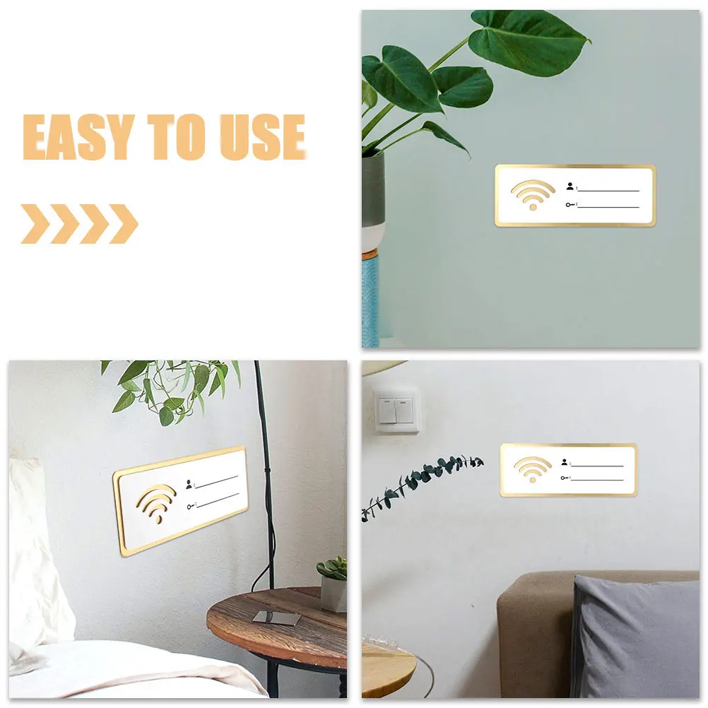 

2Pcs Acrylic WiFi Password Sign Network Password Board Wall Display for Guest Room Restaurant Office Acrylic WiFi Sign