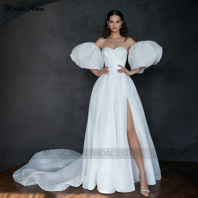 Magic Awn-Vestidos De Novia bohemios para mujer, Vestidos De Novia blancos con volantes De Organza, línea A, princesa campestre, 2023