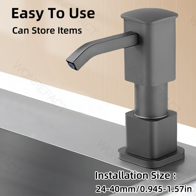 Kitchen Sink Soap Dispenser Extension Tube Detergent Soap Dispenser With Tray Hook Countertop Dishwashing Liquid Soap Dispenser