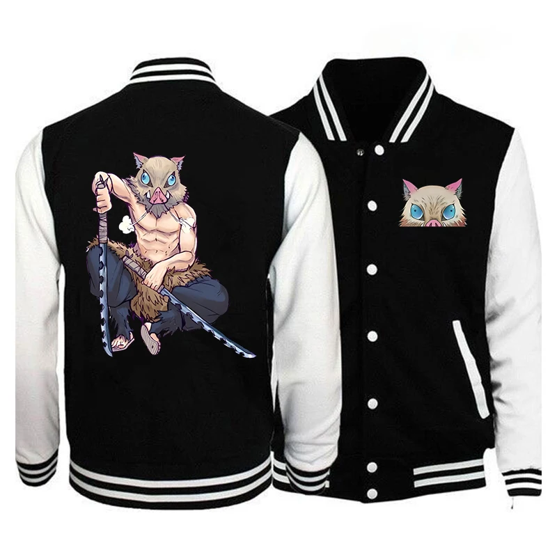 

New Anime Hashibira Inosuke Printing Jacket Women Men Fashion Casual Baseball Jacket Autumn And Winter Harajuku Baseball Jacket