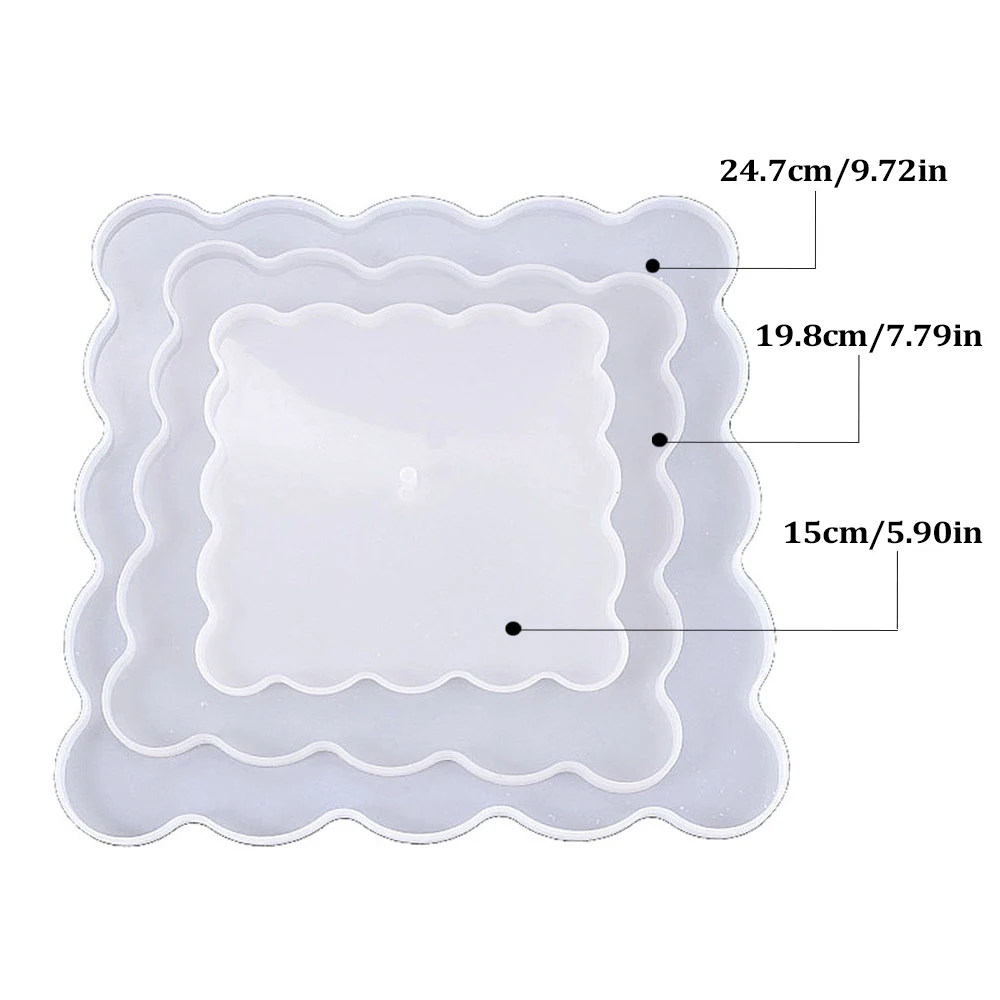 Zinklegierung Obst Kuchen Tabletts Ständer Halter 3-lagiges großes Tablett Silikonformen für DIY Epoxidharz Kuchen platzierte Werkzeuge Gussform