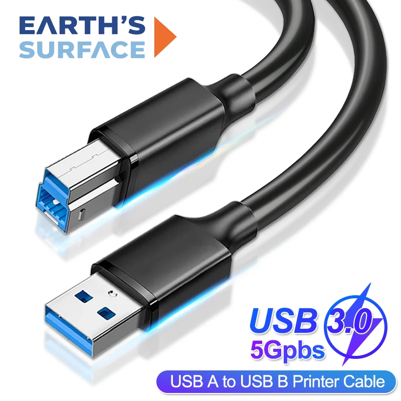 USB3.0 Printer Cable USB Type A to USB Type B 3.0 Cord for MacBook Pro HP Canon Brother Epson Dell USB3.0 Printer Scanner Cables