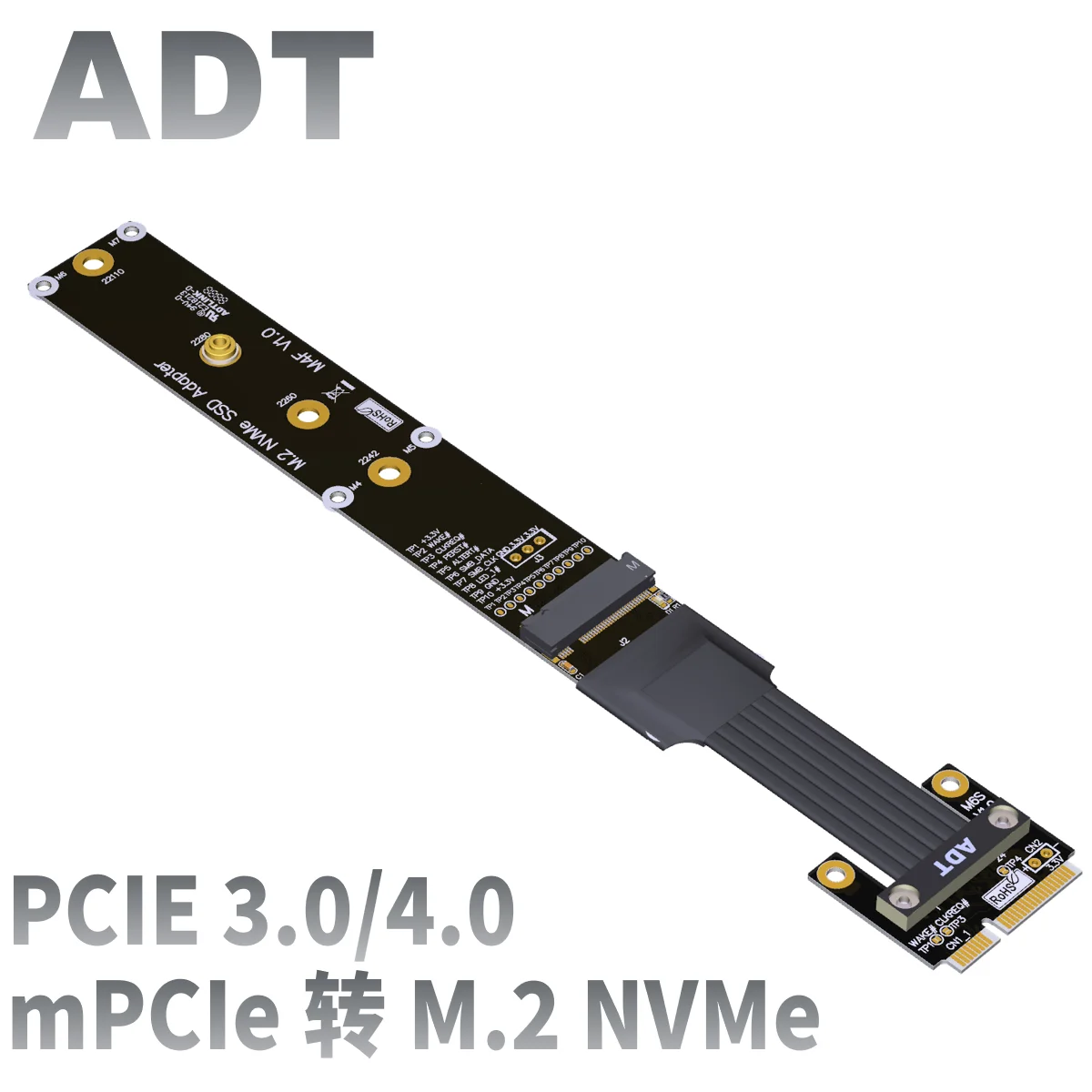 Mini-pcie Wireless Network Adapter for M.2 NVME SSD Extension Cable pcie4.0 3.0 ADTLINK