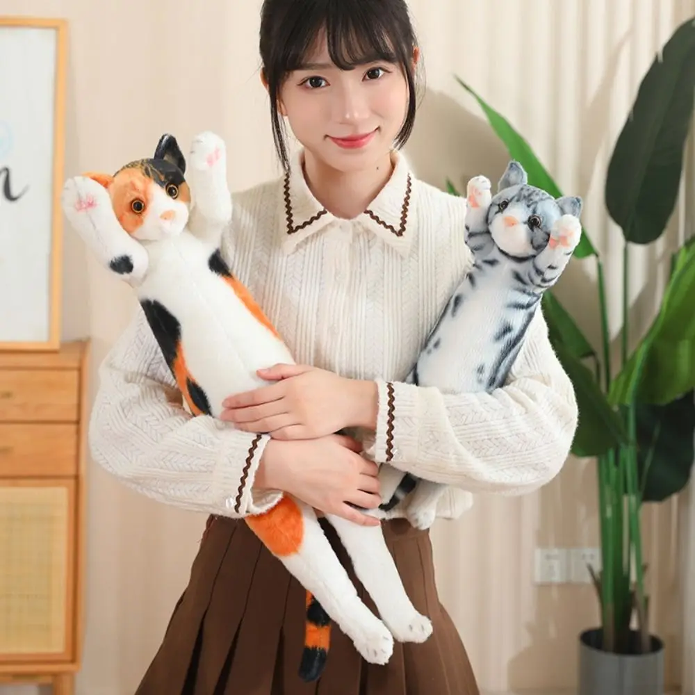 Brinquedos confortáveis pp algodão simulação gato de pelúcia em pé gato de pelúcia kawaii realista jumpping gatinho decoração de casa