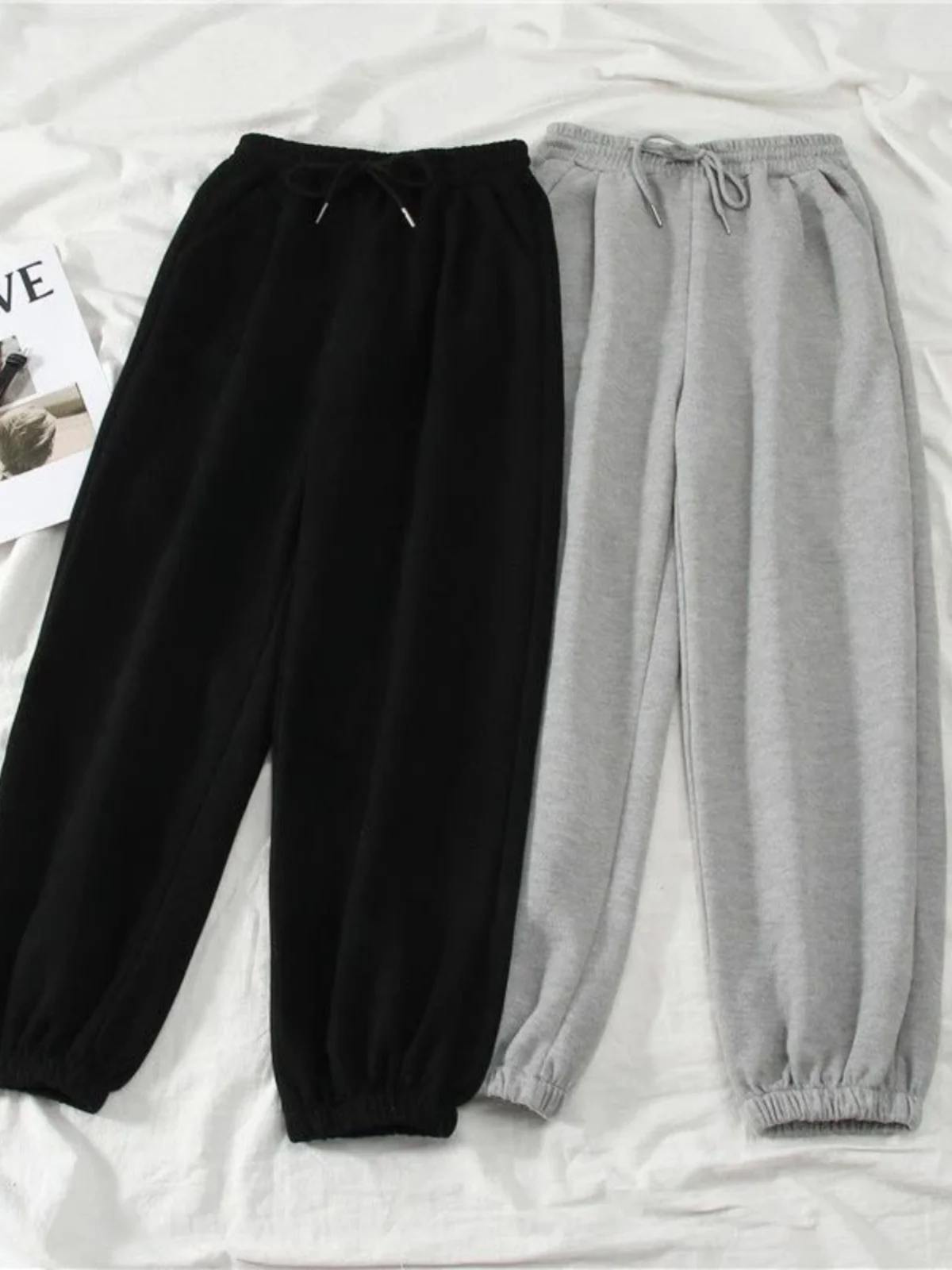 

Повседневные спортивные прямые брюки до щиколотки, женские уличные брюки свободного покроя, длинные брюки с талией, другой материал