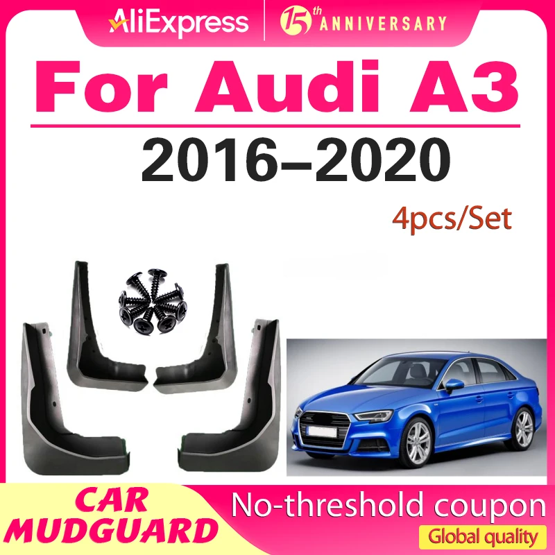 

Mudguard for Audi A3 Sport saloon 2016 - 2020 2017 2018 2019 Mudflaps Splash Guards Mudguards